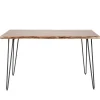 Industriële Eettafels-Dimehouse Industriële eettafel acaciahout Novi 130x70 cm - Hout - Bruin