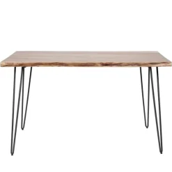 Industriële Eettafels-Dimehouse Industriële eettafel acaciahout Novi 130x70 cm - Hout - Bruin
