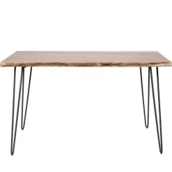 Industriële Eettafels-Dimehouse Industriële eettafel acaciahout Novi 130x70 cm - Hout - Bruin