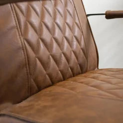 Dimehouse Industriële fauteuil Peter Cognac - Kunstleder - Bruin