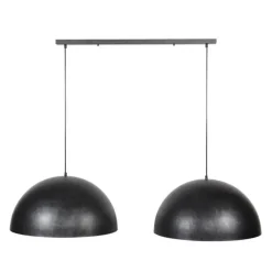 Hanglampen-Dimehouse Industriële hanglamp Dacia 2-lichts antraciet rond 60x142x150 cm Metaal