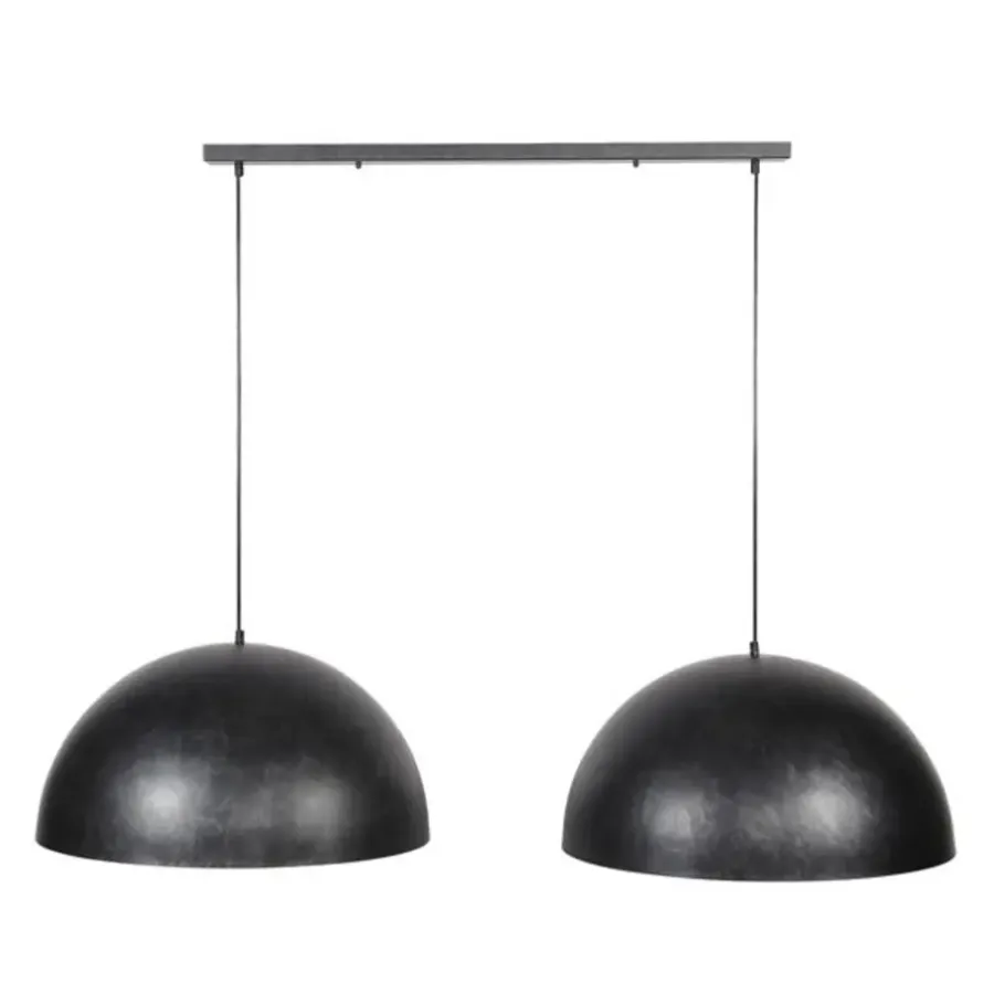 Hanglampen-Dimehouse Industriële hanglamp Dacia 2-lichts antraciet rond 60x142x150 cm Metaal