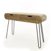 Sidetables-Dimehouse Industriële sidetable Jasmine 2 lades mangohout 30x120x76 cm Mangohout