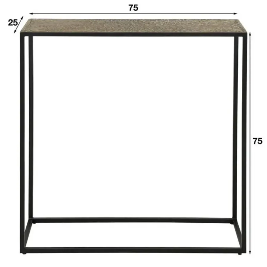 Kaptafels-Dimehouse Industriële sidetable Lizzy metallic brons - 25x75x75 cm - Brons - Bronskleurig