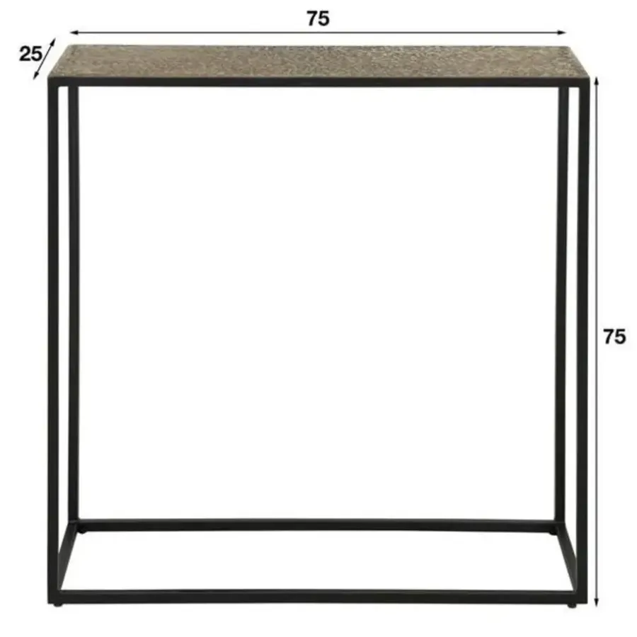 Kaptafels-Dimehouse Industriële sidetable Lizzy metallic brons - 25x75x75 cm - Brons - Bronskleurig