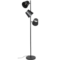 Staande Lampen-Dimehouse Industriële vloerlamp Carta 3-lichts zwart metaal 167x40x167 cm Metaal