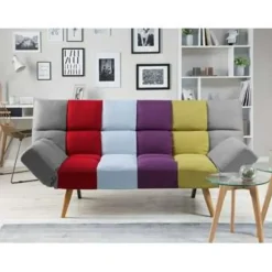 Slaapbanken|Slaapbanken-Beliani INGARO - Slaapbank 3-zits - Multicolor - Polyester
