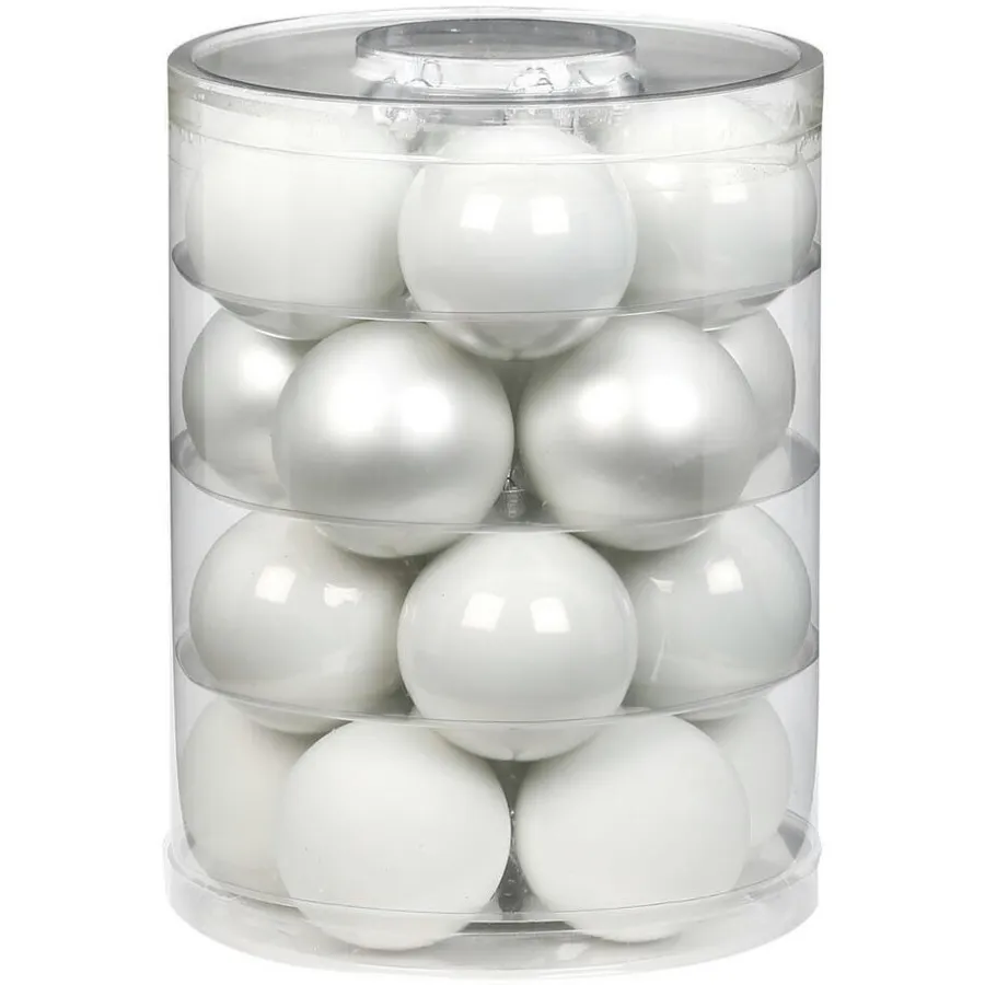 Inge-glas Inge Christmas Goods Kerstballen - 20 stuks - wit mix - 6 cm