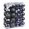 Kerstballen|Kerstdecoratie-Inge-glas Inge Christmas goods Kerstballen - 4-6 cm - antraciet - 47 stuks