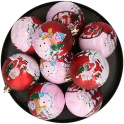Kerstdecoratie-Inge-glas Inge Christmas goods Kerstballen - 6 cm - rood - 9x stuks