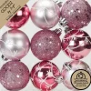 Inge-glas Inge Christmas Goodz kerstballen 9x - 6 cm -kunststof -roze