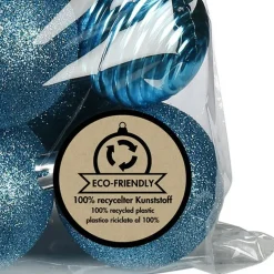 Kerstballen-Inge-glas Inge Christmas kerstballen - 30x - kunststof - turquoise