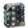 Inge-glas Inge Christmas kerstballen -39-dlg- zwart- kunststof - met piek