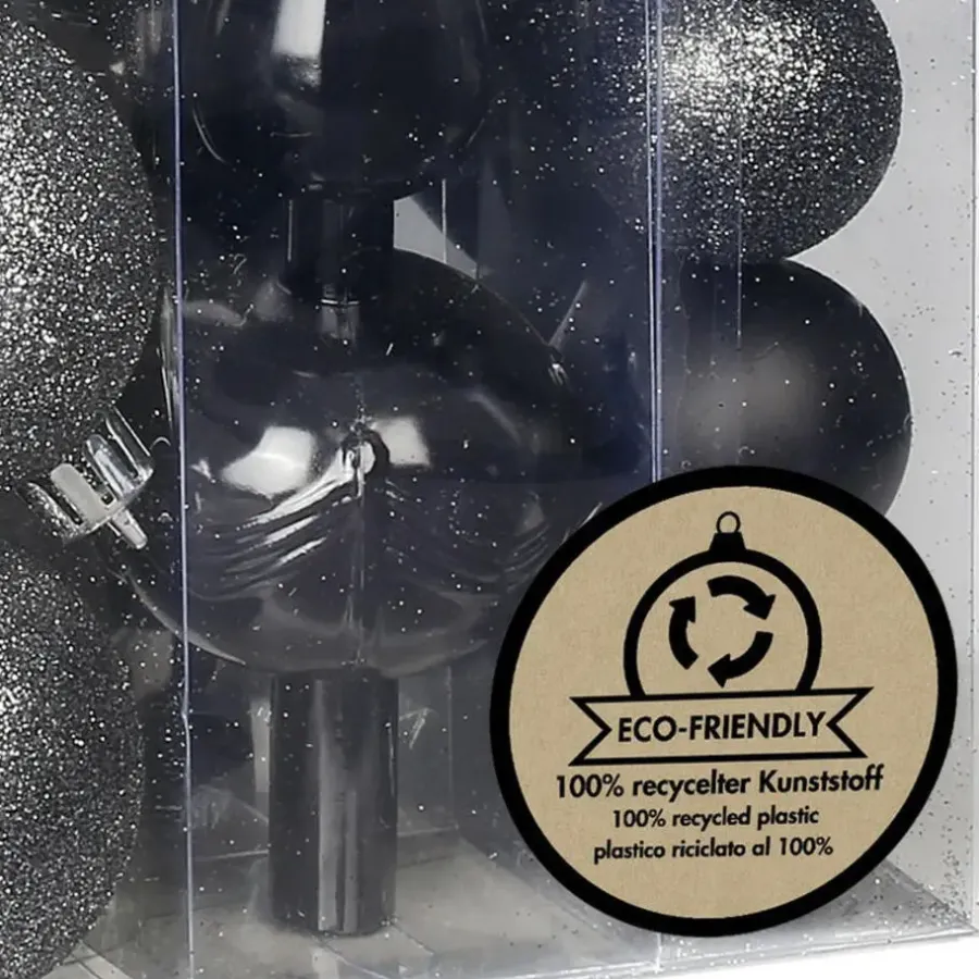 Inge-glas Inge Christmas kerstballen -39-dlg- zwart- kunststof - met piek