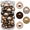 Kerstballen|Kerstdecoratie-Inge-glas Inge Christmas kleine kerstballen - 36x st - bruin - 4 cm - glas
