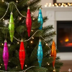 Inge-glas Inge goods Kerstballen - 6 stuks - pegels - gekleurd - 15 cm