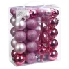 Kerstdecoratie-Inge-glas Inge goods Kerstballen - 47 stuks - roze - mat - glans - met piek