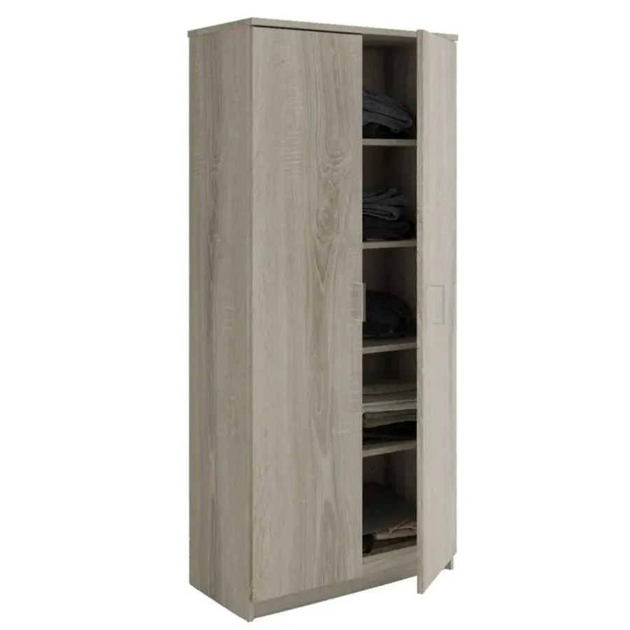 Draaideurkasten-Interiax Kledingkast 'Amelie' - Sonoma Eik - 2 Deurs - 180x80x40 cm