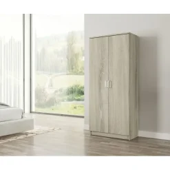 Draaideurkasten-Interiax Kledingkast 'Amelie' - Sonoma Eik - 2 Deurs - 180x80x40 cm
