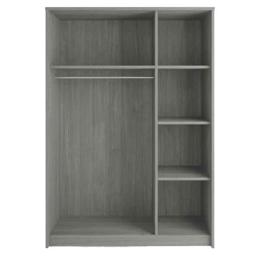 Interiax Kledingkast 'Amelie' - Grijze Eik - 3 Deurs - 180x120x54 cm