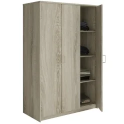 Kledingkasten|Kledingkasten-Interiax Kledingkast 'Amelie' - Sonoma Eik - 3 Deurs - 180x120x54 cm