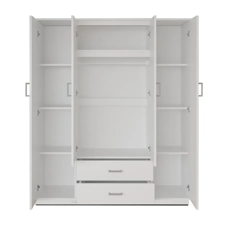 Interiax Kledingkast 'Lena' - Sonoma Eik - 4 Deurs - 185x160x52cm
