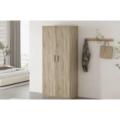 Interiax Kledingkast 'Mila' - Sonoma Eik - 2 Deurs - 180x80x42 cm