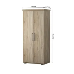 Interiax Kledingkast 'Mila' - Sonoma Eik - 2 Deurs - 183x80x52cm