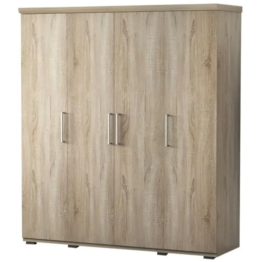 Interiax Kledingkast 'Mila' - Sonoma Eik - 4 Deurs - 183x160x52cm