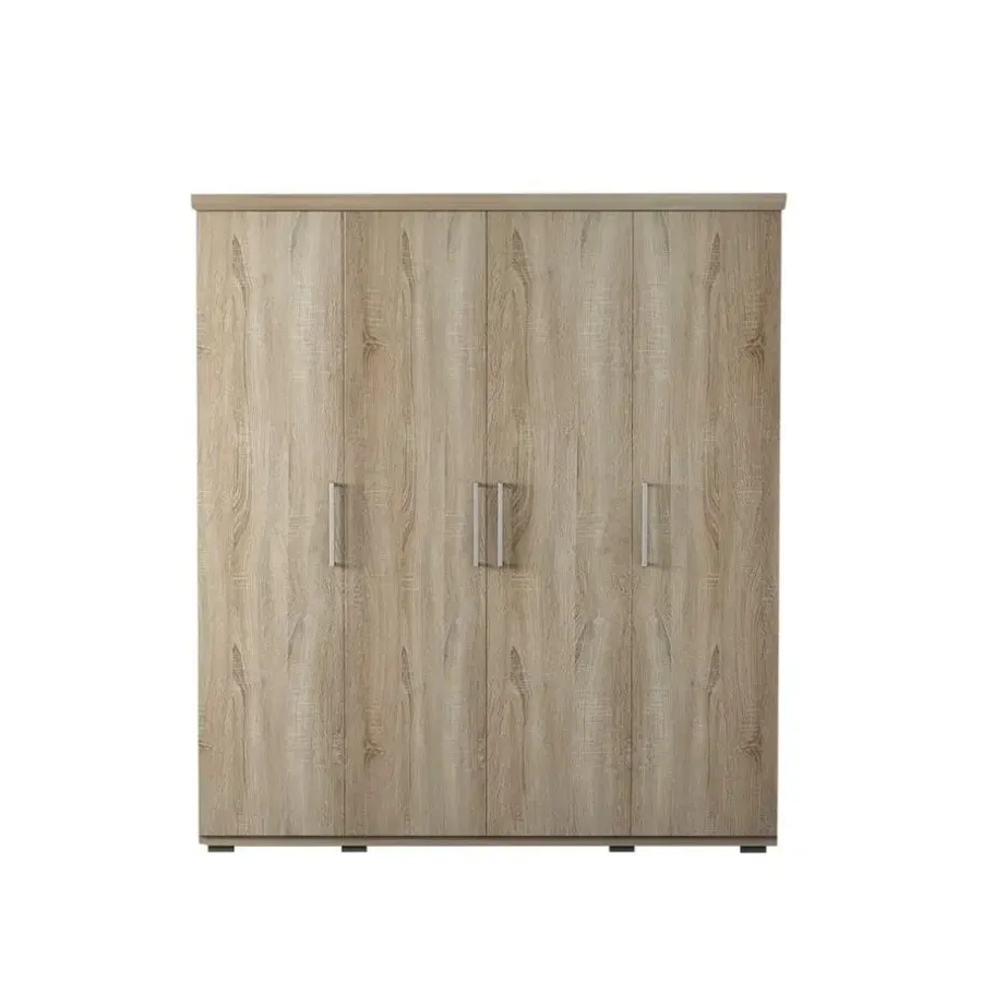 Interiax Kledingkast 'Mila' - Sonoma Eik - 4 Deurs - 183x160x52cm