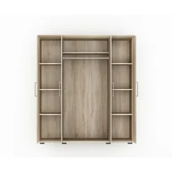 Interiax Kledingkast 'Mila' - Sonoma Eik - 4 Deurs - 183x160x52cm