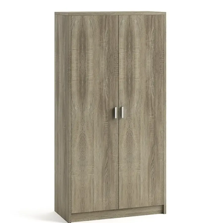 Interiax Opbergkast - Kledingkast 'Aurora' - Sonoma Eik - 2 Deurs - 148x72x36cm