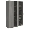 Interiax Opbergkast - Kledingkast 'Amelie' - Grijze Eik - 3 Deurs - 180x120x40cm