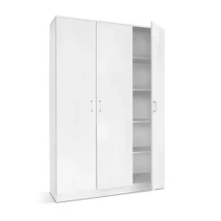 Kledingkasten|Kledingkasten-Interiax Opbergkast - Kledingkast 'Amelie' - Wit - 3 Deurs - 180x120x40cm