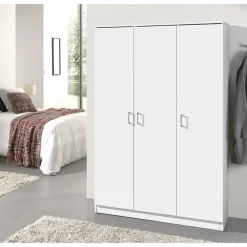 Kledingkasten|Kledingkasten-Interiax Opbergkast - Kledingkast 'Amelie' - Wit - 3 Deurs - 180x120x40cm