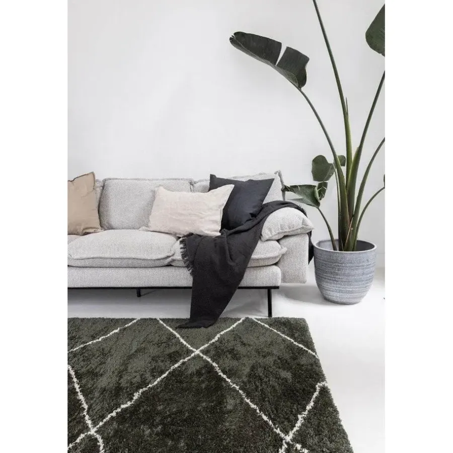 Hoogpolige Vloerkleden-Interieur05 berber vloerkleed Nea groen/cream - 330 x 240 cm