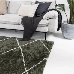 Hoogpolige Vloerkleden-Interieur05 berber vloerkleed Nea groen/cream - 330 x 240 cm