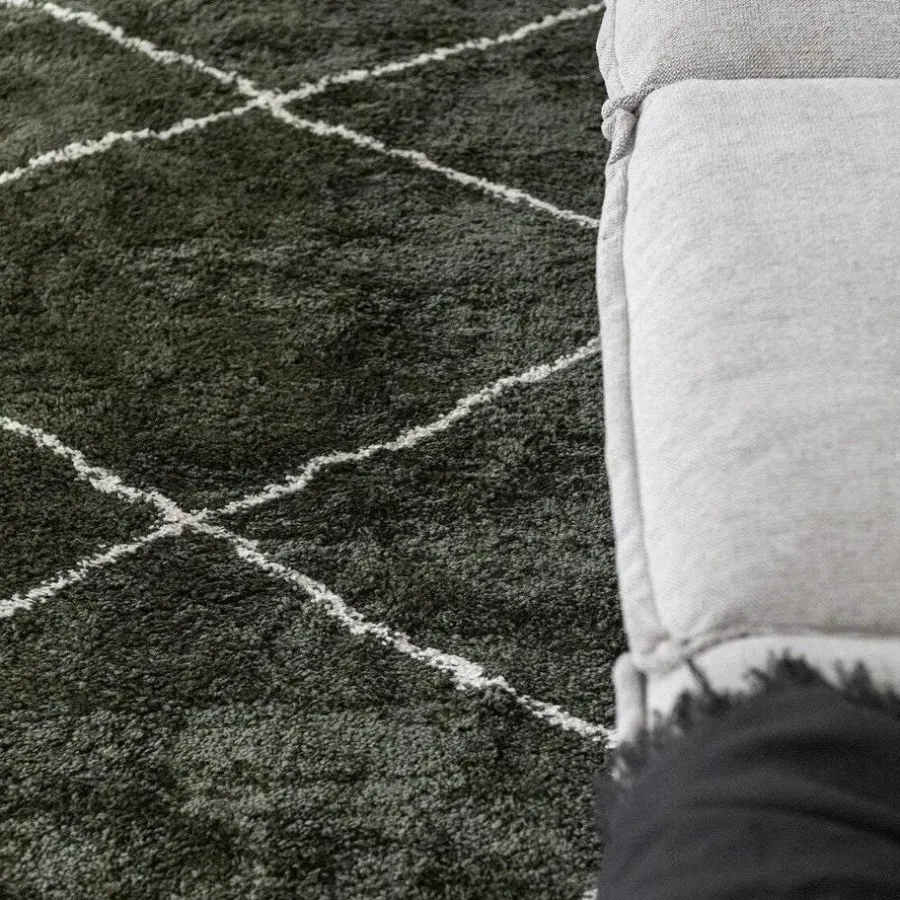 Hoogpolige Vloerkleden-Interieur05 berber vloerkleed Nea groen/cream - 330 x 240 cm