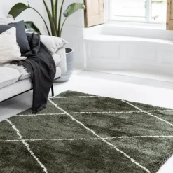 Hoogpolige Vloerkleden-Interieur05 berber vloerkleed Nea groen/cream - 330 x 240 cm