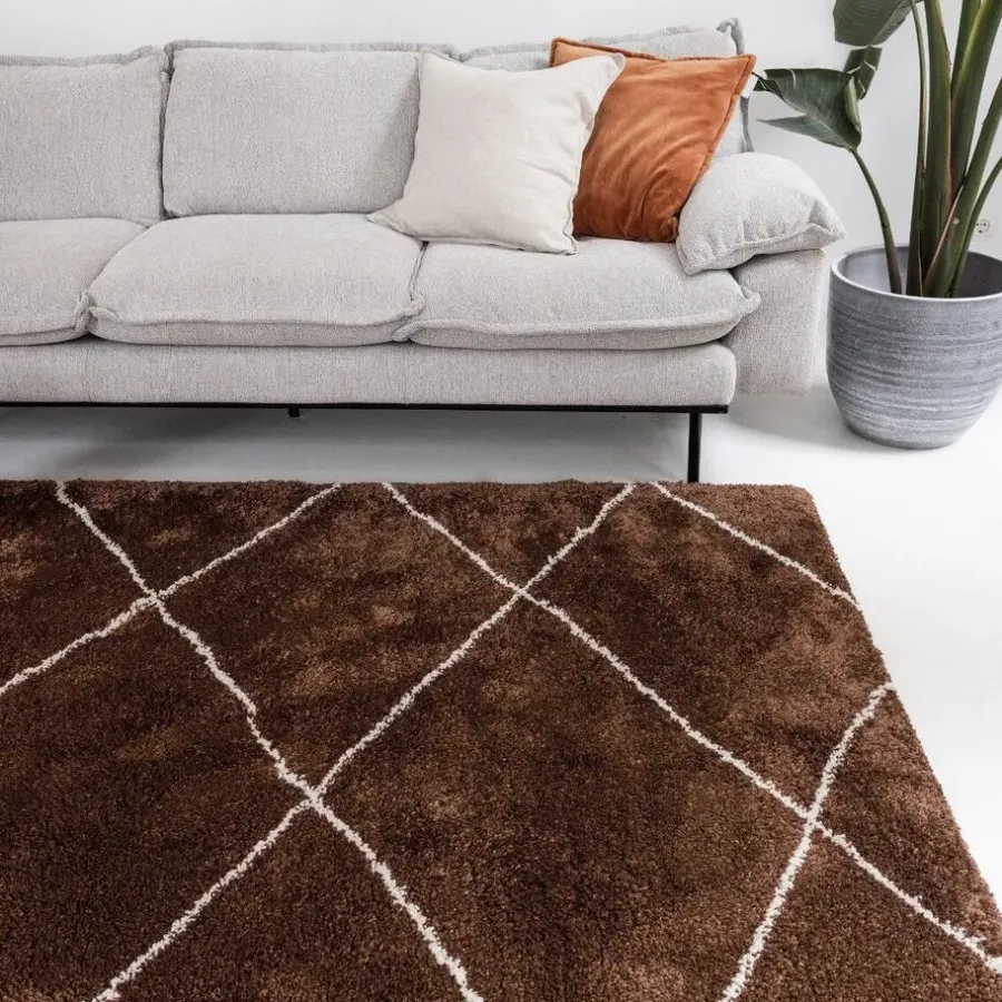 Vloerkleden|Hoogpolige Vloerkleden-Interieur05 berber vloerkleed Nea roest/creme - 190 x 135 cm