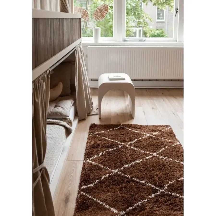 Vloerkleden|Hoogpolige Vloerkleden-Interieur05 berber vloerkleed Nea roest/creme - 190 x 135 cm