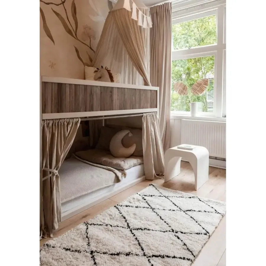 Interieur05 berber vloerkleed Nea wit/zwart - 330 x 240 cm