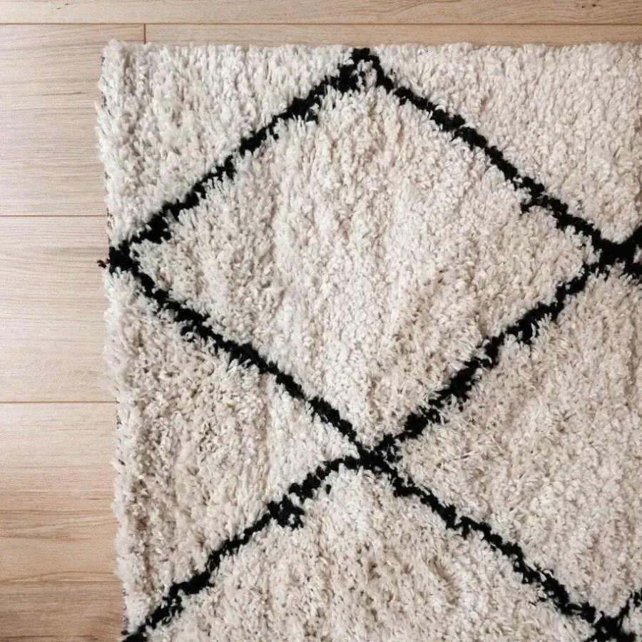 Interieur05 berber vloerkleed Nea wit/zwart - 330 x 240 cm