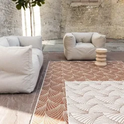 Buiten Vloerkleden|Buiten Vloerkleden-Interieur05 Buitenkleed Deco roest/wit - 340 x 240 cm