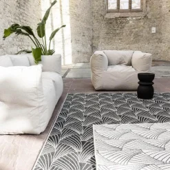 Buiten Vloerkleden|Buiten Vloerkleden-Interieur05 Buitenkleed Deco zwart/wit - 230 x 160 cm