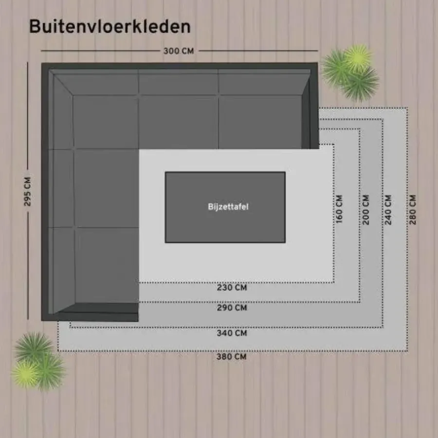 Interieur05 buitenkleed jute outdoor beige/bruin - 290 x 200 cm