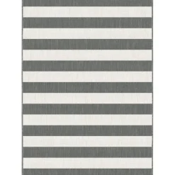 Buiten Vloerkleden|Buiten Vloerkleden-Eva Interior Interieur05 Buitenkleed Stripes Grijs/Wit dubbelzijdig - 230 x 160 cm