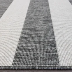 Buiten Vloerkleden|Buiten Vloerkleden-Eva Interior Interieur05 Buitenkleed Stripes Grijs/Wit dubbelzijdig - 230 x 160 cm