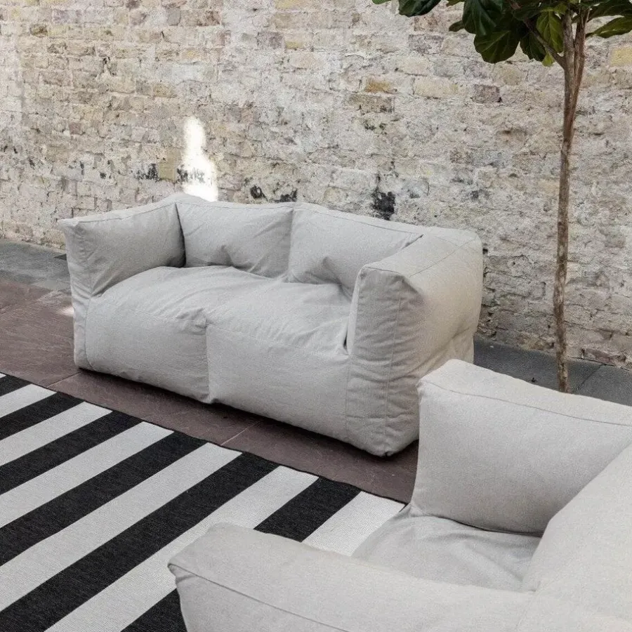 Buiten Vloerkleden|Buiten Vloerkleden-Eva Interior Interieur05 Buitenkleed Stripes zwart/wit dubbelzijdig - 290 x 200 cm