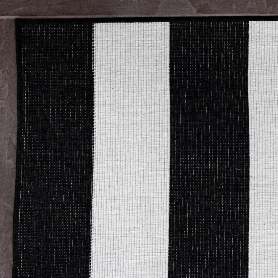 Buiten Vloerkleden|Buiten Vloerkleden-Eva Interior Interieur05 Buitenkleed Stripes zwart/wit dubbelzijdig - 290 x 200 cm
